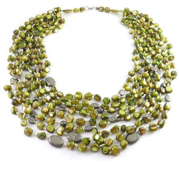Silpada Multi Strand Necklace Green - Picture 2 of 10